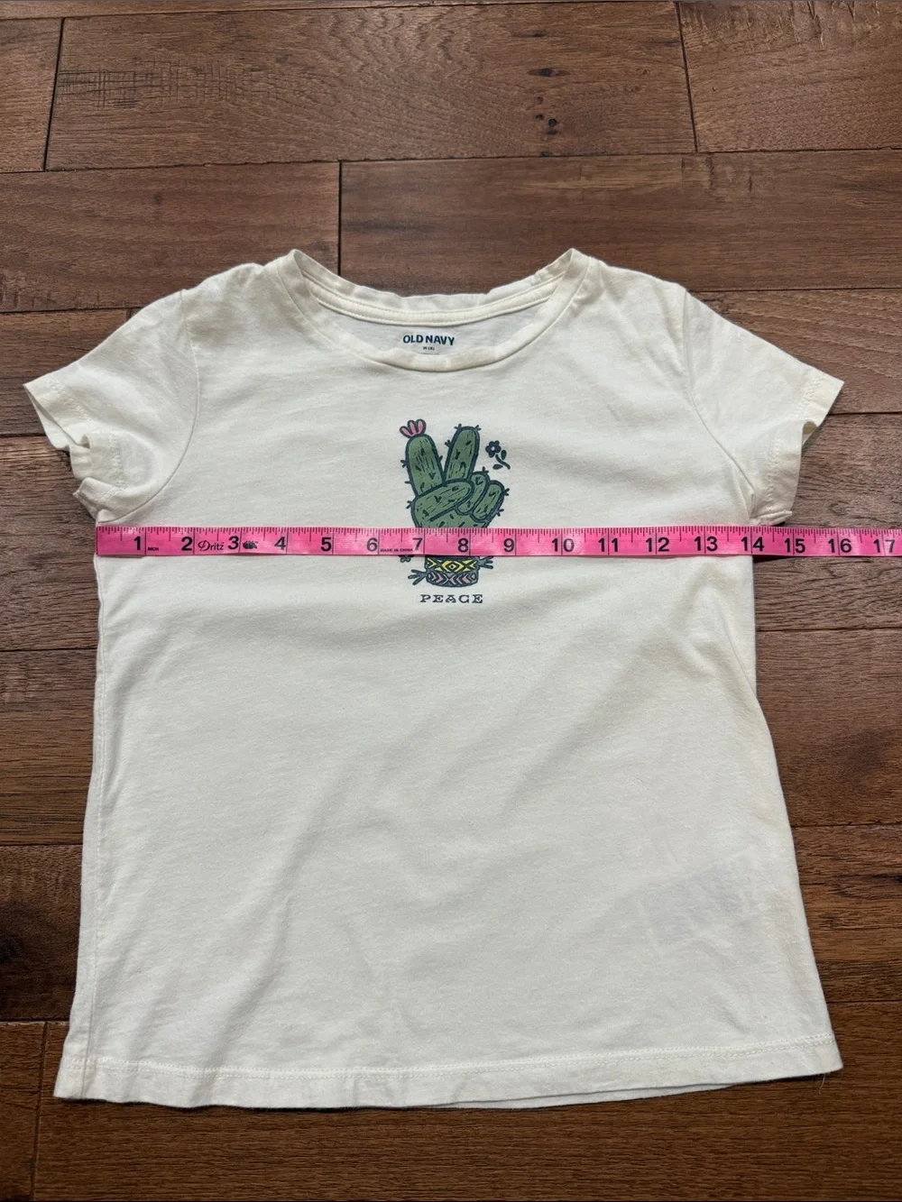 Old Navy Girls Short-Sleeve Graphic T-Shirt - Size M (8) - Cactus Peace
